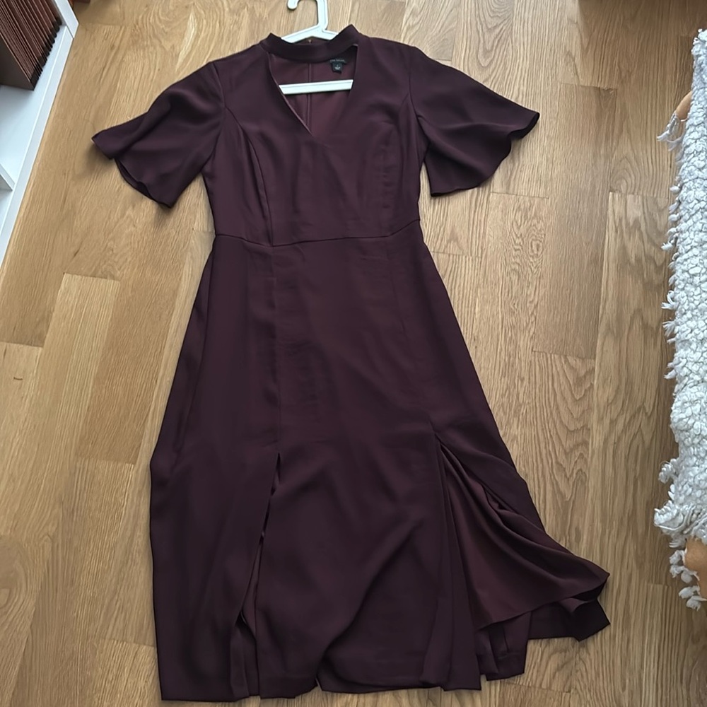 Ann Taylor Burgundy Peek a Boo Dress